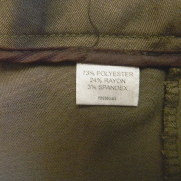 Van Heusen Slacks Pants Olive Green Stretch Straight leg high Rise Wide Leg 6 - Picture 3 of 7